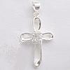 Cross Diamante 21x13x8x4mm Silver